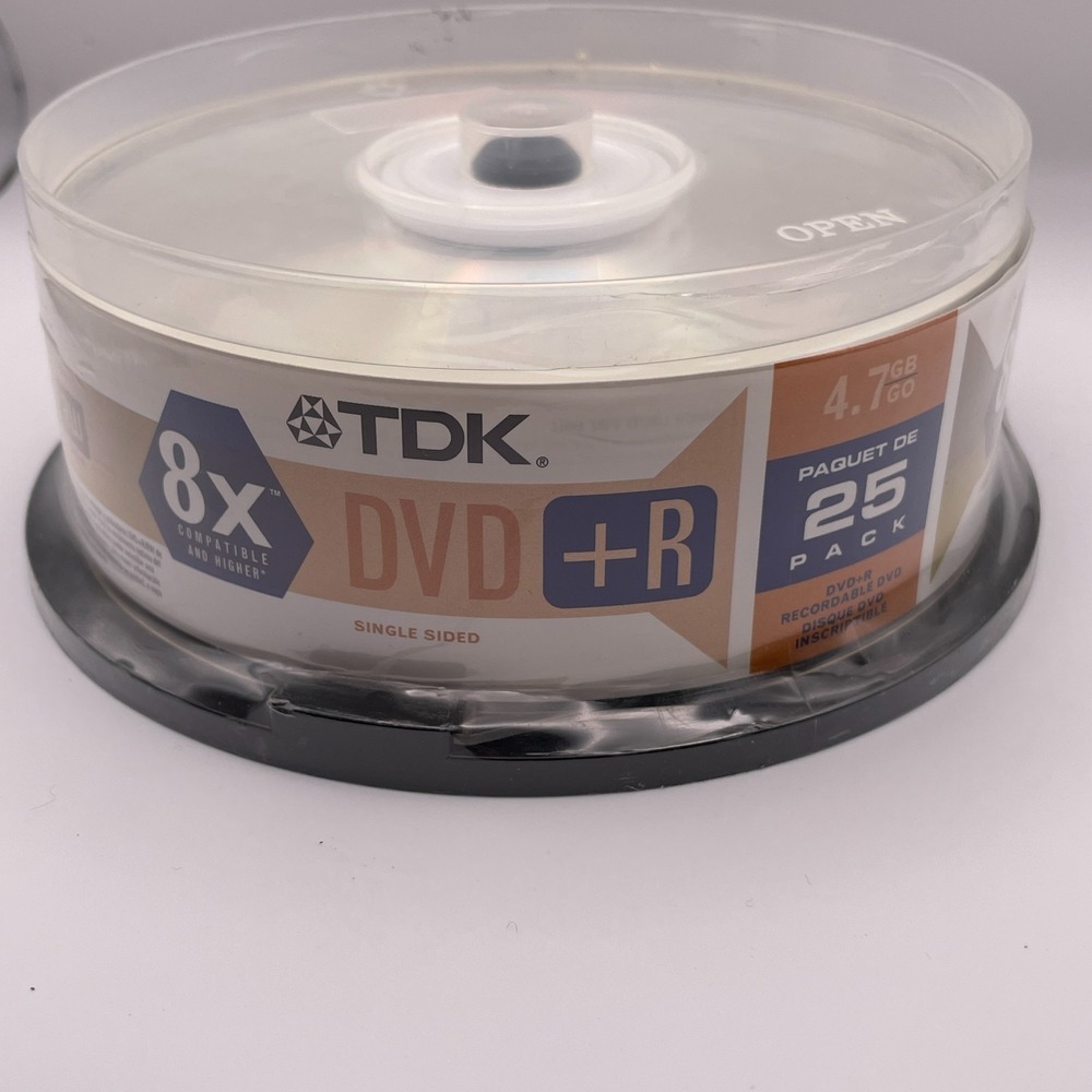 TDK DVD 8X +R NEW‎ Sealed 25 Count Blank